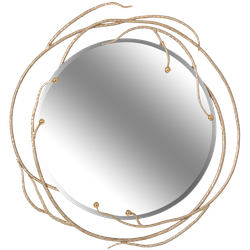 Настенное круглое зеркало Calipso (Калипсо) Айвори Мраморное золото