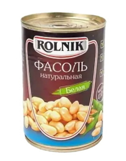 Фасоль натуральная белая ж/б 410г. Rolnik