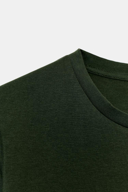 ZARA УКОРОЧЕННАЯ ФУТБОЛКА ИЗ ЭЛАСТИЧНОЙ ТКАНИ, ХАКИ