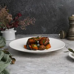 Тарелка d 25,5 см с широкими полями белая фарфор P.L. Proff Cuisine [6]