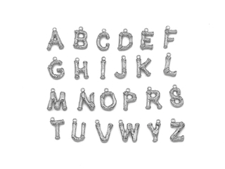 Подвески буквы в ассортименте серебро 9мм