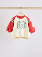 Толстовка и спортивные брюки в комплекте для малышей Next E81-367, Молочный, Красный, Серый