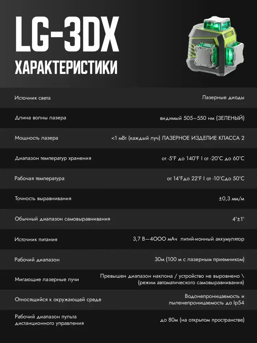 Профессиональный лазерный уровень 3D самовыравнивающийся с пультом 360 LASGOO LG-3Dx нивелир строительный инструмент