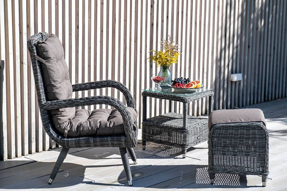 "Толедо" лаунж-зона из искусственного ротанга, цвет графит
