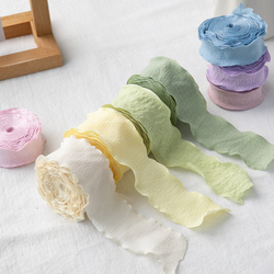 Лента тканевая (4 см*9,14 м) Нежная волна, Нежно-желтый, 1 шт.