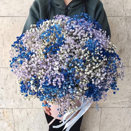 Композиция с цветной гипсофилой