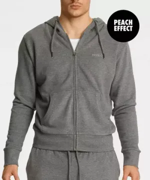 Мужская толстовка с капюшоном Atlantic HMT-001, серый меланж