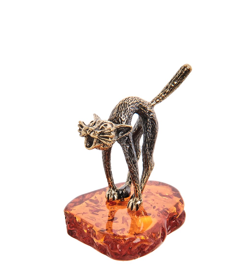 AM-3150 Фигурка «Котик» (латунь, янтарь)