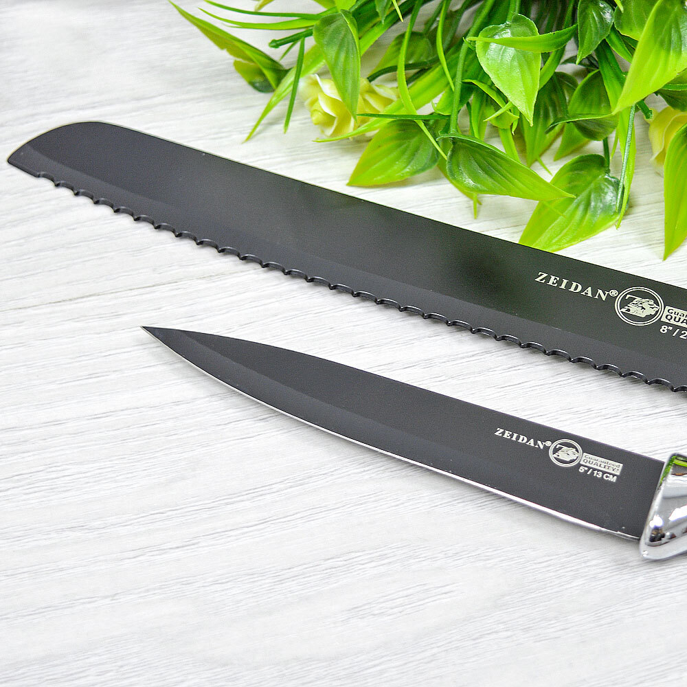 Набор ножей 5 предметов на подставке, ZEIDAN Z-3129