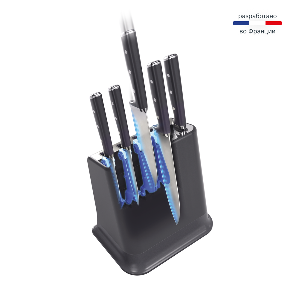 Набор ножей и блок Tefal Ever Sharp PRO K297S644 со встроенной точилкой, 5 ножей + блок
