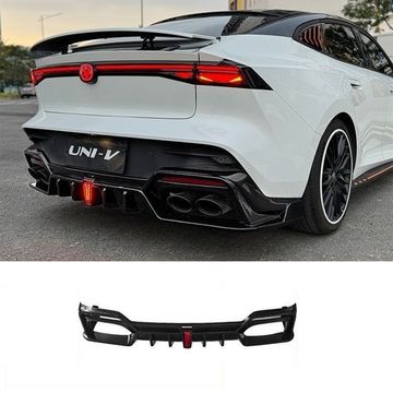 Диффузор заднего бампера с LED лампой Changan UNI V 2025 чёрный глянец