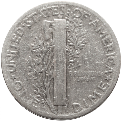 1 дайм (10 центов) 1944. США F-VF (Меркурий) Серебро