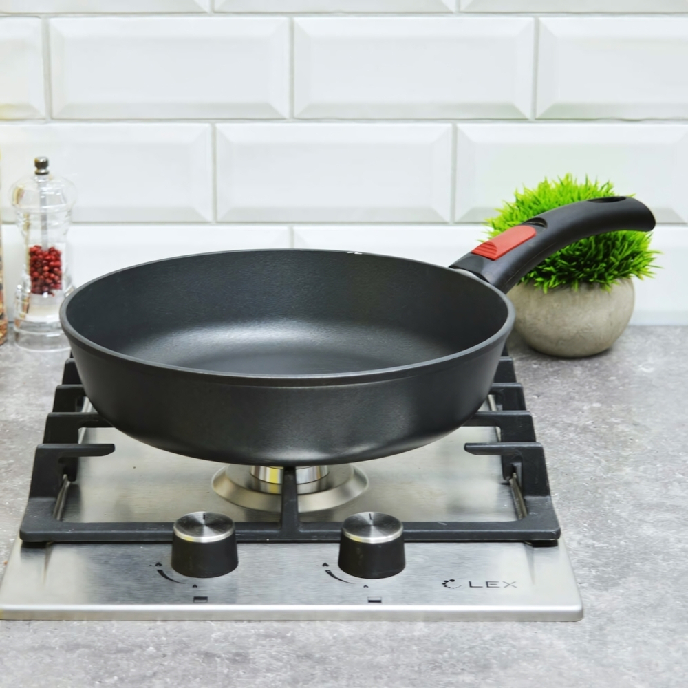 Сковорода 26см литая со съемной ручкой, тм НМП