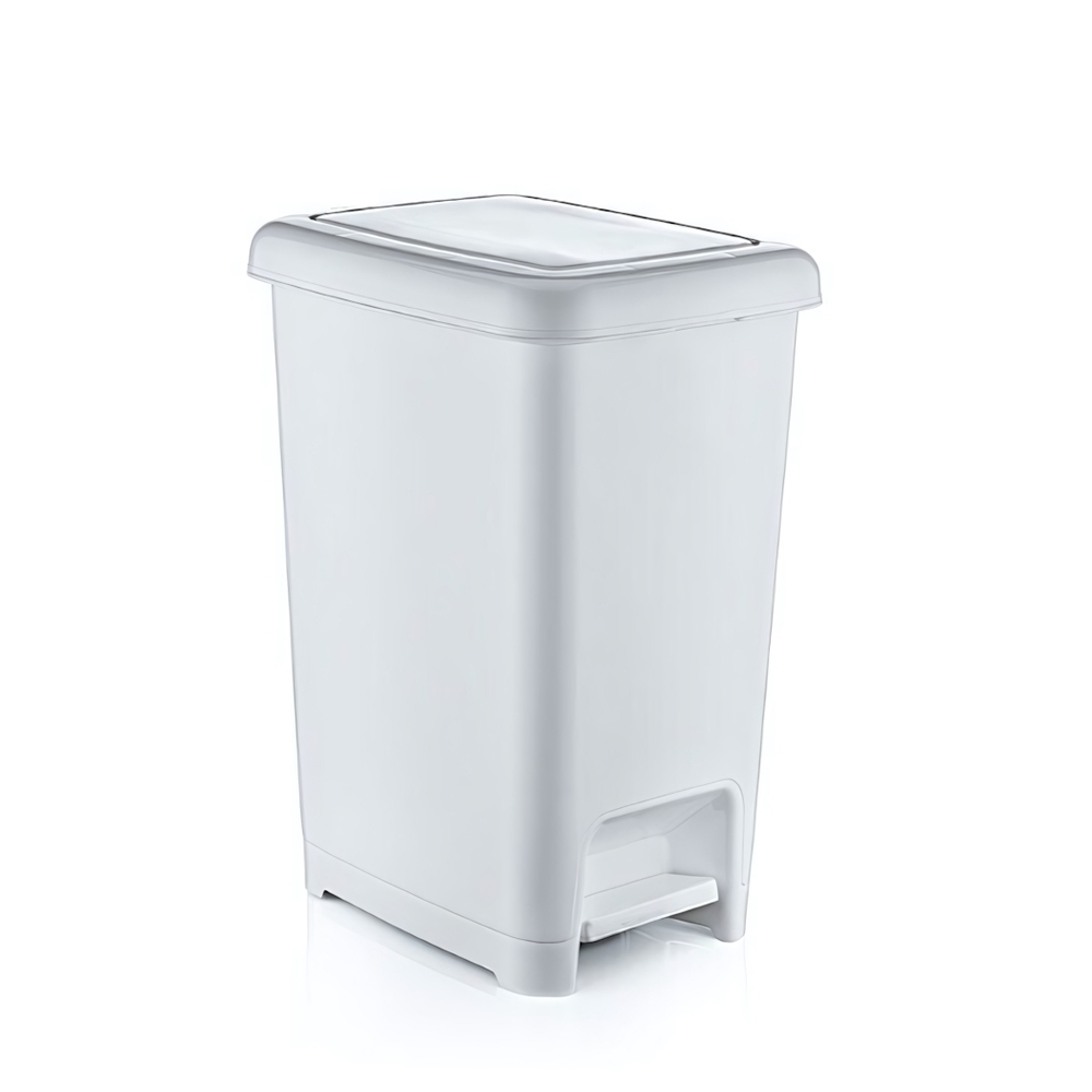 Мусорное ведро с педалью "Слим" 25л белый