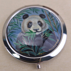 Двустороннее зеркало "Панда" с ручной росписью