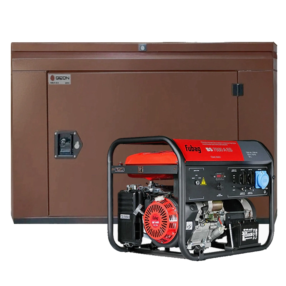 Бензиновый генератор FUBAG BS 7500 A ES с кожухом Geon 1200 RAL 8017