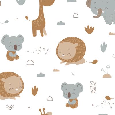 сафари. лев, жираф и коала