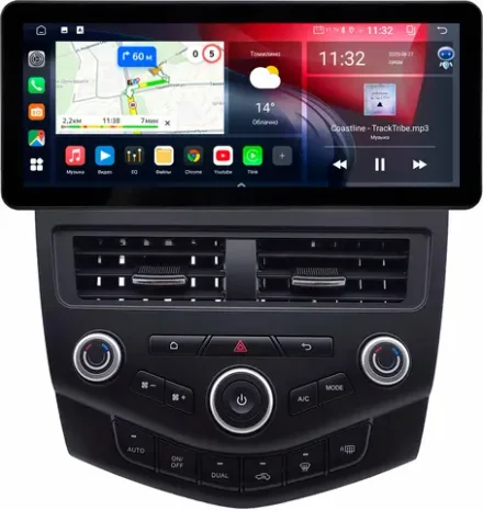 Магнитола для Honda Accord 7 2003-2008 - Carmedia KP-1218 монитор 12.3" в стиле Audi на Android 11, CarPlay, 4G SIM-слот