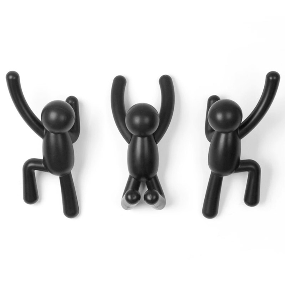 Вешалки-крючки Buddy 3 шт. черные Umbra