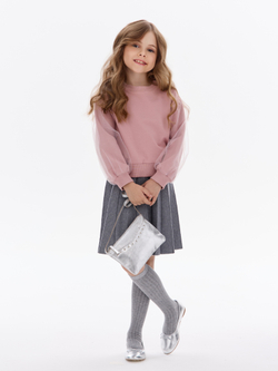 Нарядный свитшот с фатиновыми рукавами