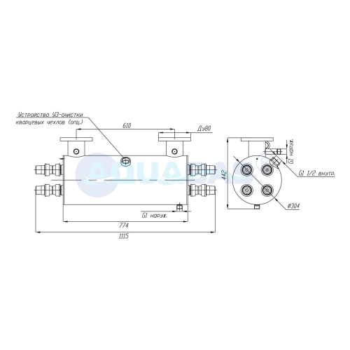УФУ.50.УЗ Излучатель ультрафиолетовый УФУ-50 с ультразвуком