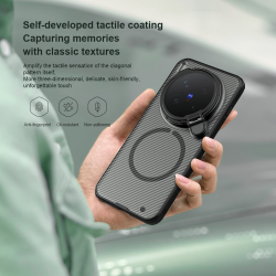 Чехол тонированный серый с MagSafe на смартфон Vivo X300 Pro, серия CamShield Prop Magnetic (версия с прозрачной откидной крышкой объектива) от Nillkin