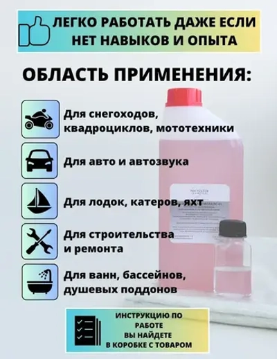 Полиэфирная смола 1 кг + Стекломат 1,25 м2