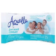 Влажные салфетки Aquella, антибактериальные, 15 шт.