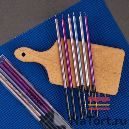 Набор свечей для торта «Гламур» (цветной металлик, 14 см) 6 шт