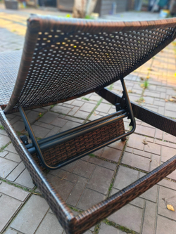 Шезлонг, лежак из искусственного ротанга МАРА «MARA» в комплекте в матрасом — Dark Brown