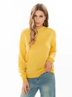 Женский джемпер жёлтый с круглым вырезом