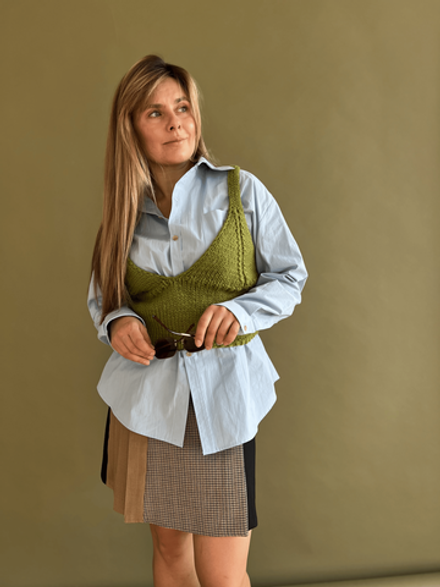 Вязаный топ салатовый by Ma