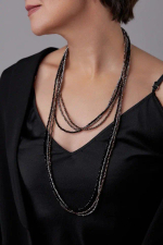 Нити-трансформеры из венецианского стекла на магните 3 в одном: коньяк, серебро,черный