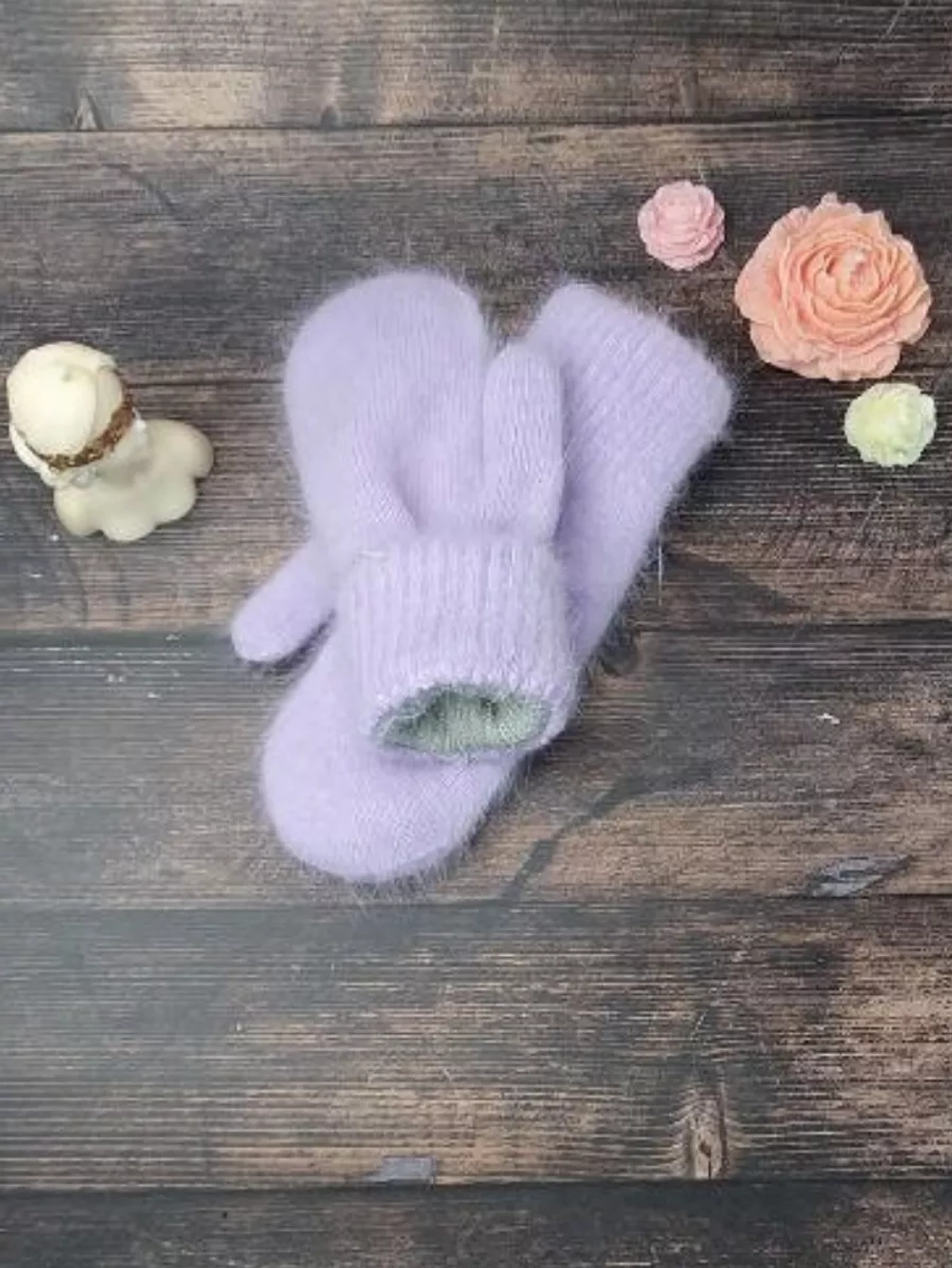 Варежки зимние теплые пушистые ангора