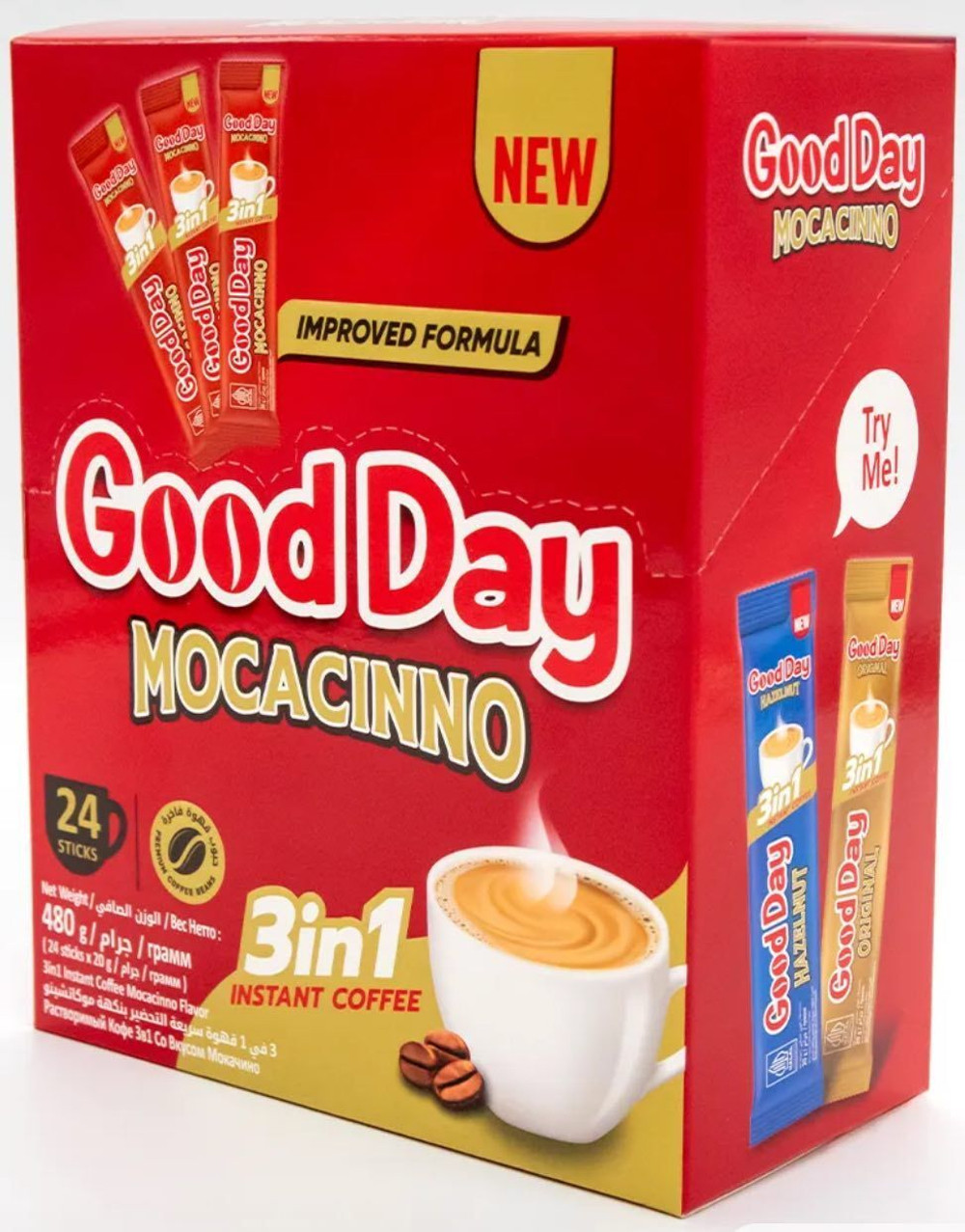 Кофе растворимый Good Day 3в1 Мокачино, 24 шт. по 20 грамм