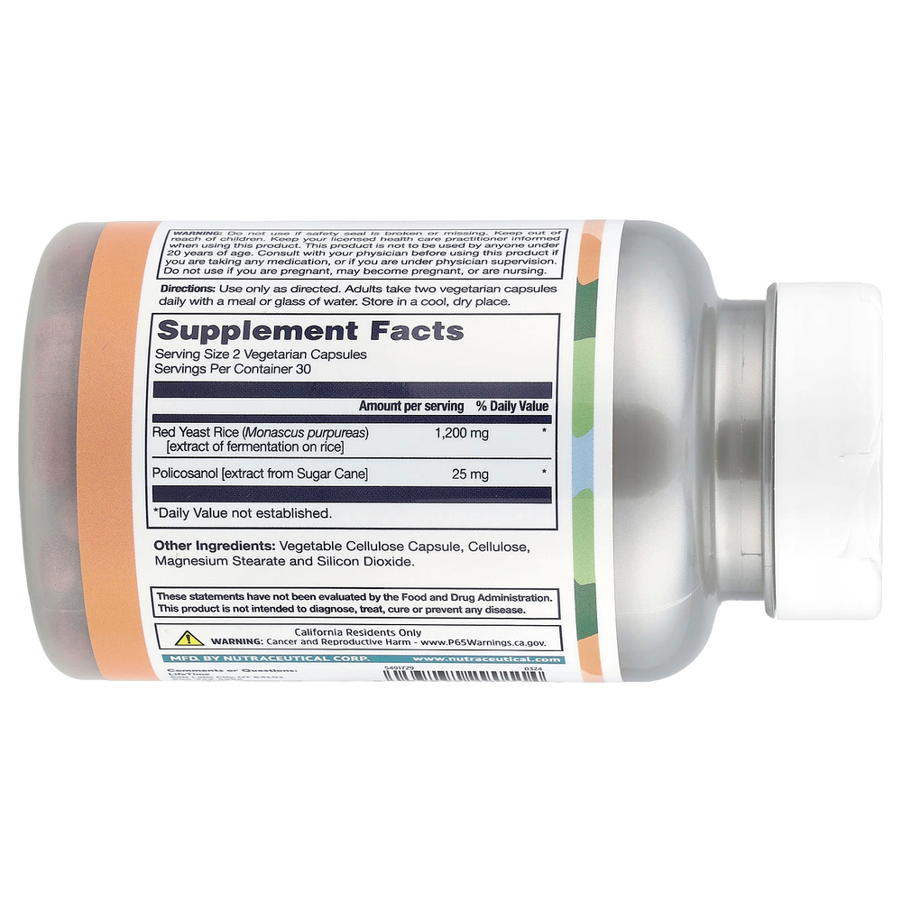 LifeTime Vitamins, красный ферментированный рис и поликозанол, 60 капсул