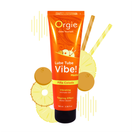 Orgie Lube Tube Vibe Low - Лубрикант с эффектом вибрации, Пина-Колада, 100 мл