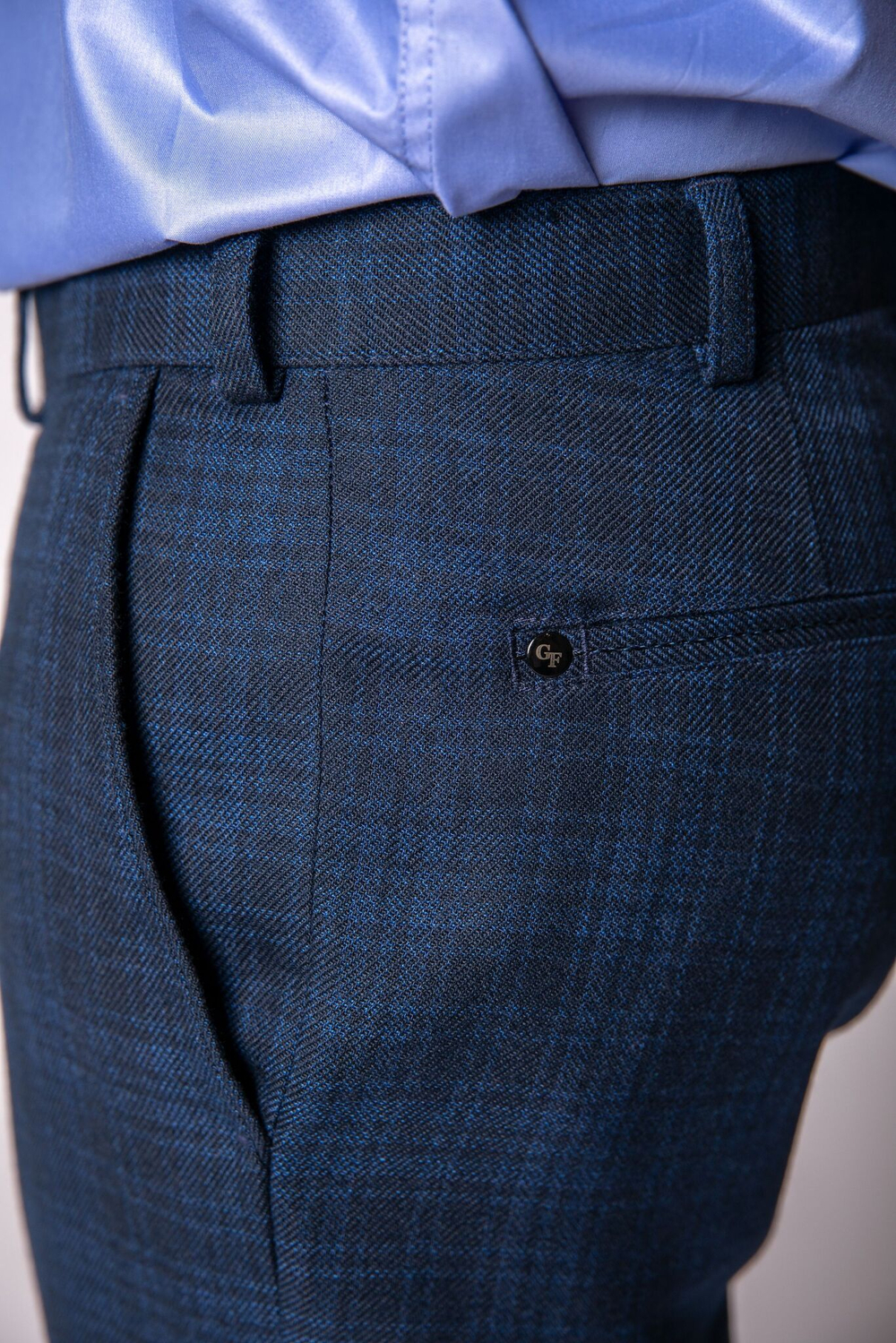 Брюки мужские для мальчика мальчиковые хулиганы узкие зауженные молодёжные стильные полуклассика кэжуал осенние весенние летние зимние демисезонные синие клетка 46 S М M 28 29 размер 170 176 182 188