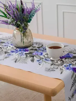 Дорожка декор на стол тканевая Сказка "Даваллия" 125х45 рогожка