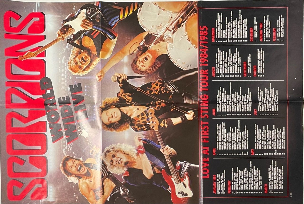 Винтажная виниловая пластинка LP Scorpions World Wide Live (Germany 1985) (Poster) Still Loving You