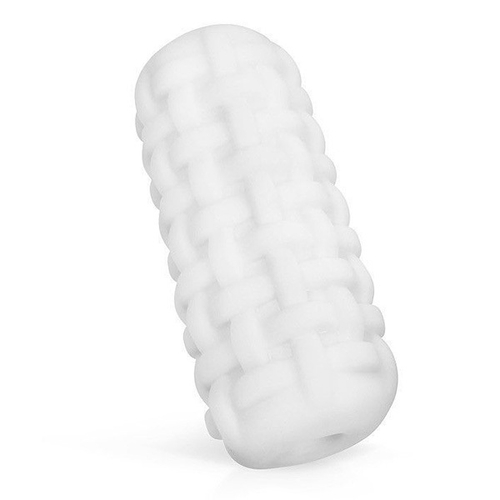 Белый мастурбатор с наружным рельефом в виде рогожки 14см Bior Toys Sex Expert SEM-55286