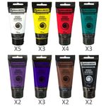 Краски акриловые художественные BRAUBERG ART DEBUT, НАБОР 24 шт. по 75 мл, 8 цветов, в тубах, 191128