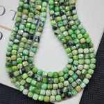 Варисцит в породе, бусины кубик, ювелирная грань, 4.1 - 4.3мм, нить 19см (1/2)