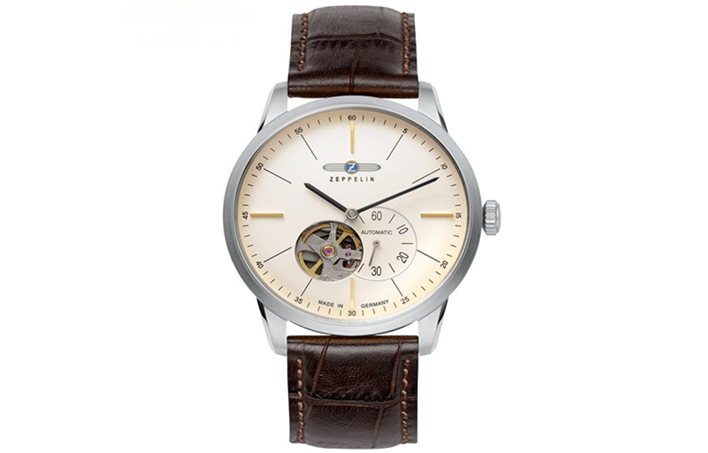 ZEPPELIN Automatic Mechanical Movement Men"s Watches Watch White Dial Stainless Steel Watch Case