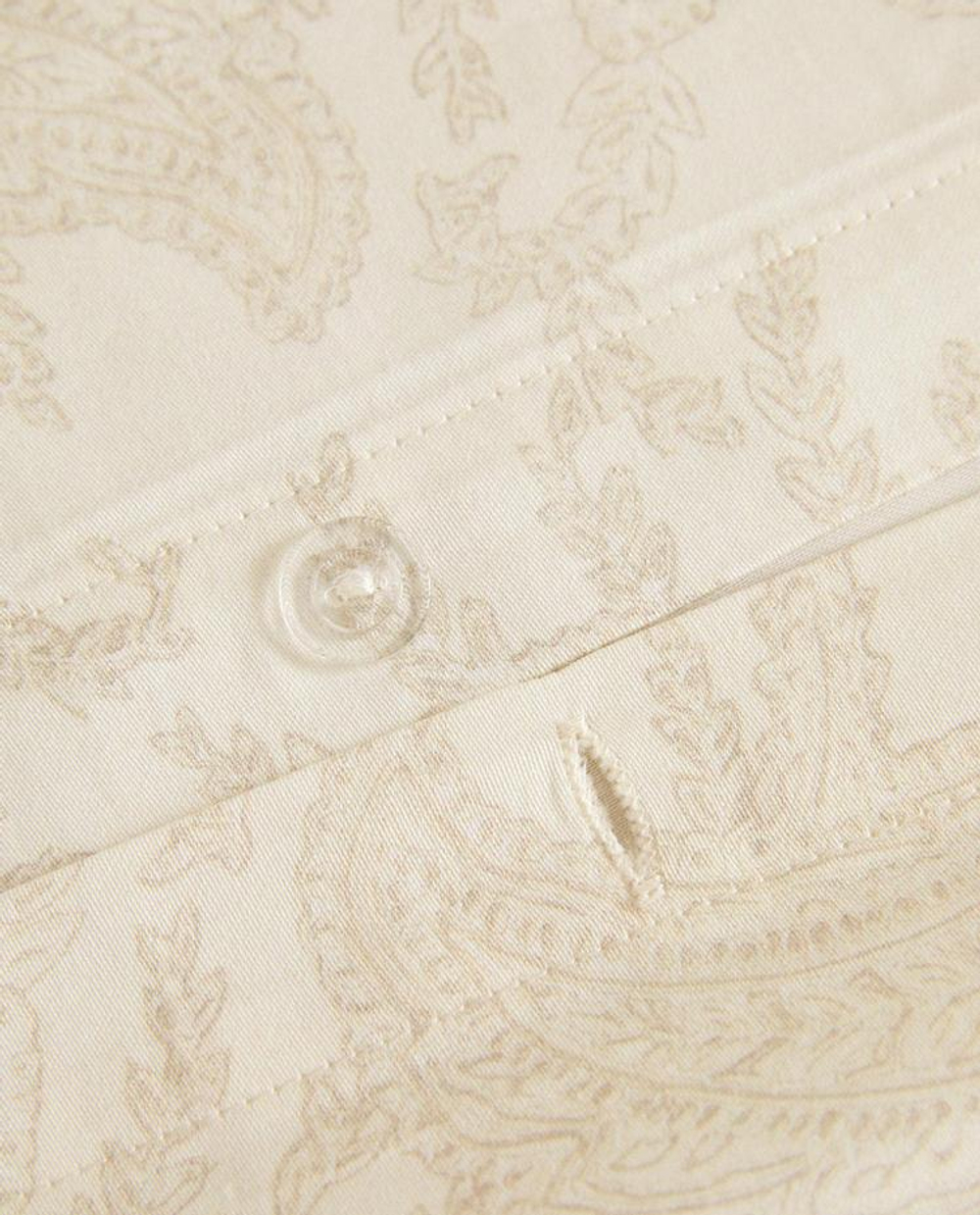 ZARA HOME САТИНОВЫЙ ПОДОДЕЯЛЬНИК С ПРИНТОМ, ЭКРЮ