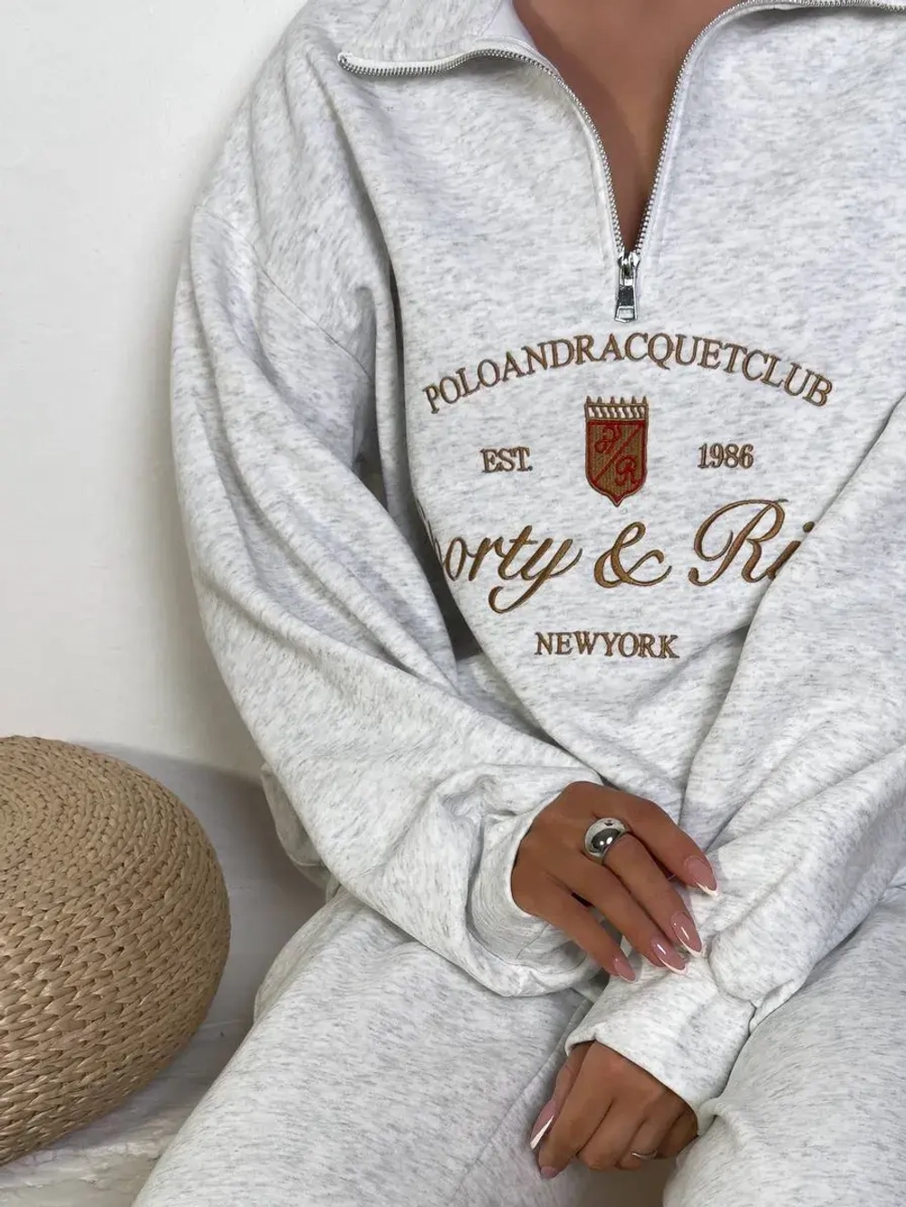 Женский спортивный костюм oversize, трикотаж без начеса