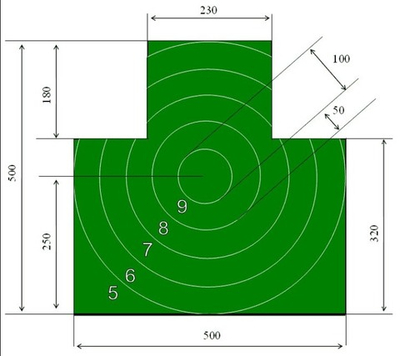 Мишень №4 грудная "Армейская" (500х500), 10 шт