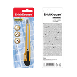 Нож канцелярский ERICH KRAUSE, 9 мм, auto-lock, пластик. корпус, желтый, европодвес