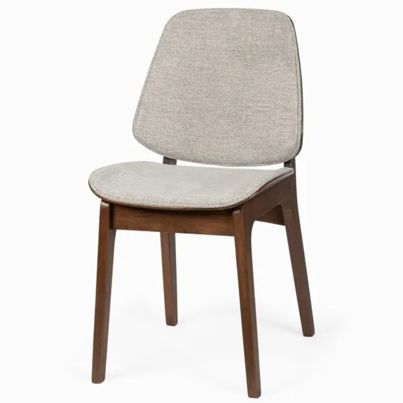 Стул Erza, серая ткань, орех