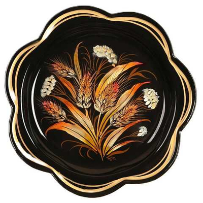 Жостовский поднос декоративный, размер 18 см (A1), металлический